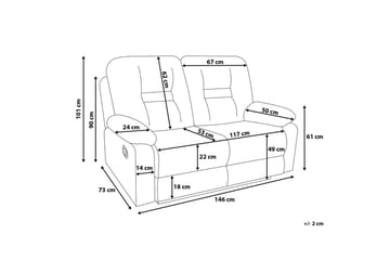 Rovik Sofagruppe 2-seter+3-seter+lenestol - Brun - Møbler - Sofaer - Reclinersofaer