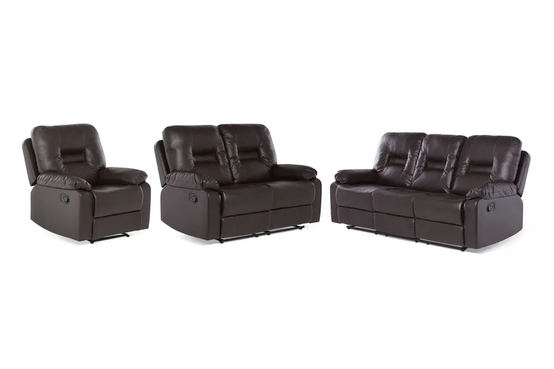 Rovik Sofagruppe 2-seter+3-seter+lenestol, Brun