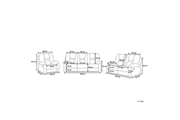 Rovik Sofagruppe 2-seter+3-seter+lenestol - Svart - Møbler - Sofaer - Reclinersofaer