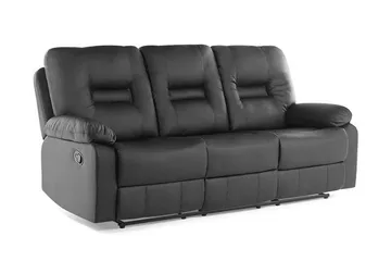 Rovik Sofagruppe 2-seter+3-seter+lenestol - Svart - Møbler - Sofaer - Reclinersofaer