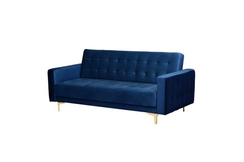 Sofagruppe med Sovefunksjon Fløyel Marineblå ABERDEEN - Blå - Møbler - Sofaer - Sofagrupper