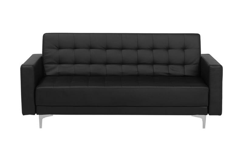 Sofagruppe med Sovefunksjon Kunstlær ABERDEEN - Svart - Møbler - Sofaer - Sofagrupper