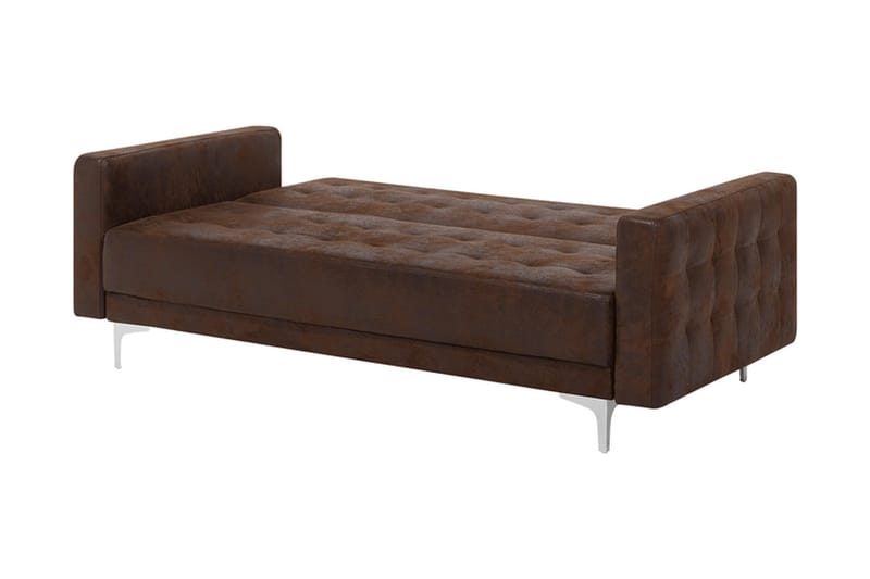 Sofagruppe med Sovefunksjon Kunstlær Brun ABERDEEN - Brun - Møbler - Sofaer - Sofagrupper