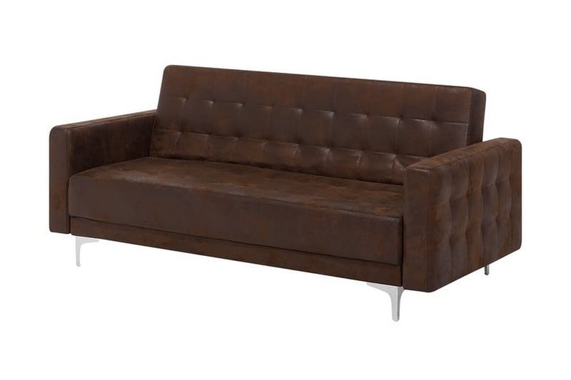 Sofagruppe med Sovefunksjon Kunstlær Brun ABERDEEN - Brun - Møbler - Sofaer - Sofagrupper