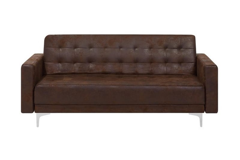 Sofagruppe med Sovefunksjon Kunstlær Brun ABERDEEN - Brun - Møbler - Sofaer - Sofagrupper
