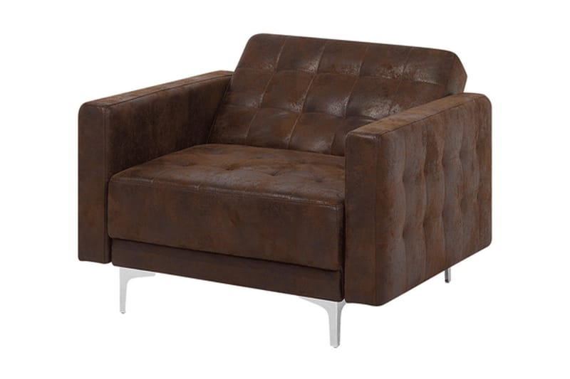 Sofagruppe med Sovefunksjon Kunstlær Brun ABERDEEN - Brun - Møbler - Sofaer - Sofagrupper