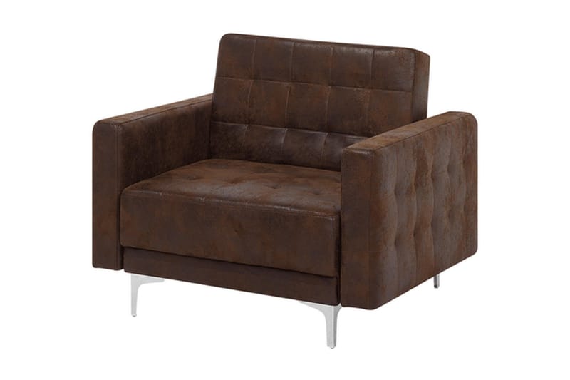 Sofagruppe med Sovefunksjon Kunstlær Brun ABERDEEN - Brun - Møbler - Sofaer - Sofagrupper