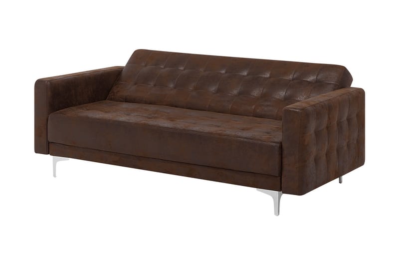 Sofagruppe med Sovefunksjon Kunstlær Brun ABERDEEN - Brun - Møbler - Sofaer - Sofagrupper