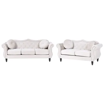 Sofagruppe Skien - Lys beige - Møbler - Sofaer - Sofagrupper - Chesterfield sofagruppe