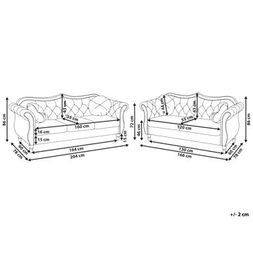 Sofagruppe Skien - Svart - Møbler - Sofaer - Sofagrupper - Chesterfield sofagruppe