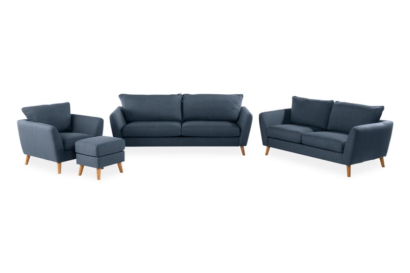 Trend Sofagruppe 2,5-seter+2-seter+Lenestol - Blå - Howard sofagruppe