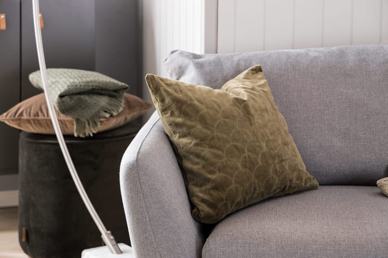 Trend Sofagruppe 3-seter + 2-seter Sofa + Lenestol + Fotskammel i Stoff - Lys grå - Møbler - Sofaer - Sofagrupper