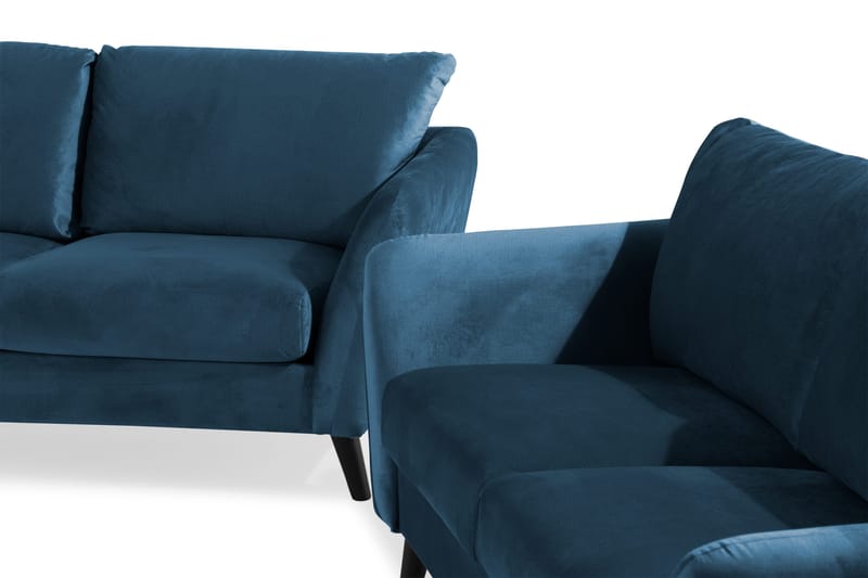 Trend Sofagruppe 3-seters + 2-seters Fløyelssofa - Blå - Møbler - Sofaer - Sofagrupper