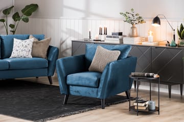 Trend Sofagruppe 3-seters + 2-seters Fløyelssofa - Blå - Møbler - Sofaer - Sofagrupper