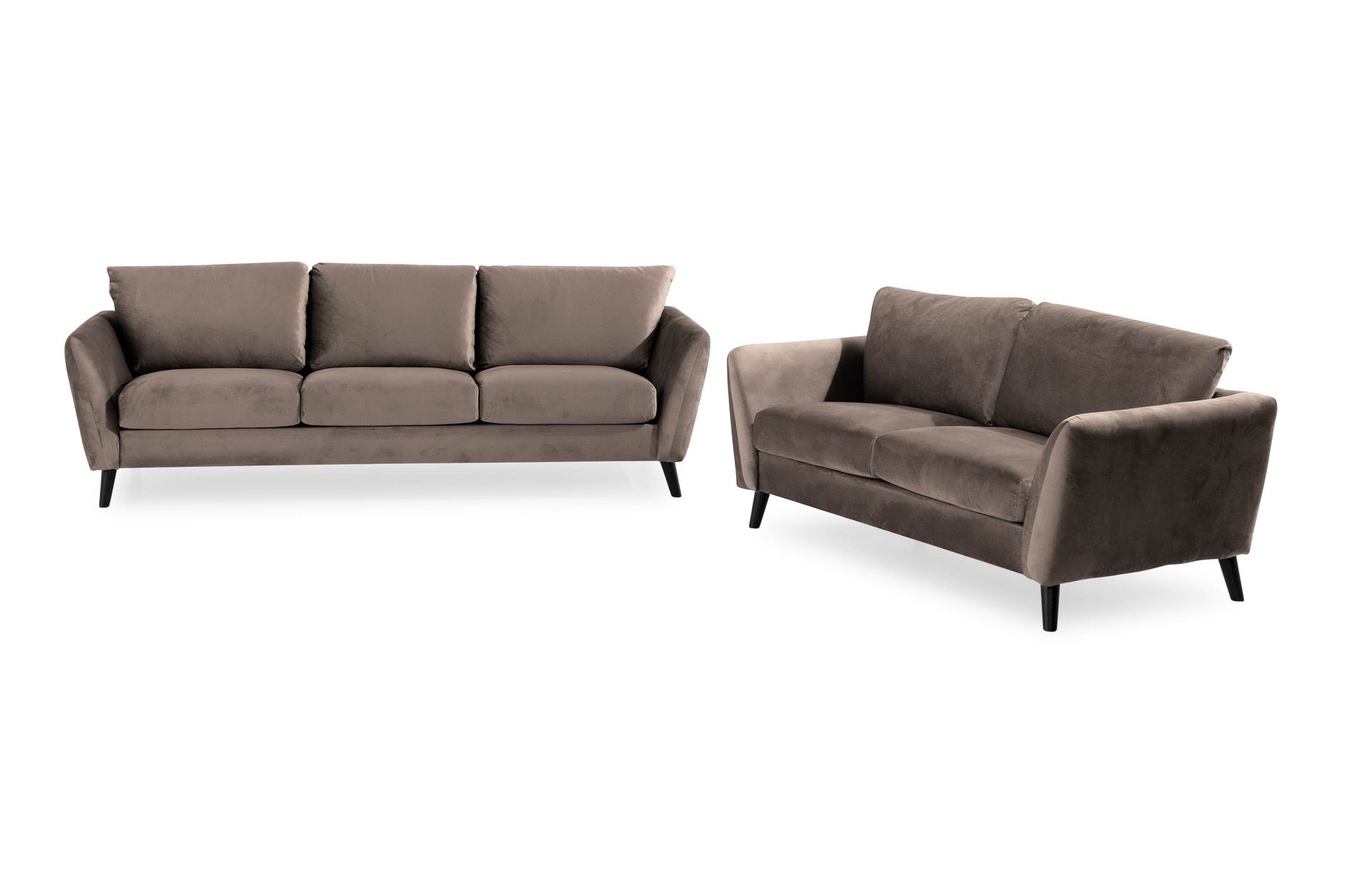 Trend Sofagruppe 3-seters + 2-seters Fløyelssofa - Brun - Møbler - Sofaer - Sofagrupper