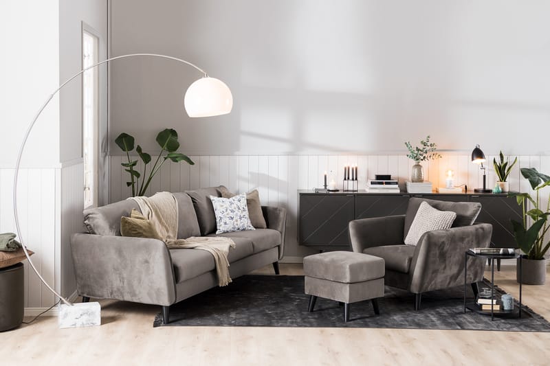 Trend Sofagruppe 3-seters + 2-seters Fløyelssofa - Brun - Møbler - Sofaer - Sofagrupper