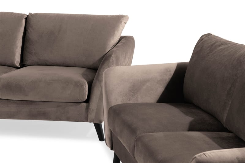 Trend Sofagruppe 3-seters + 2-seters Fløyelssofa - Brun - Møbler - Sofaer - Sofagrupper