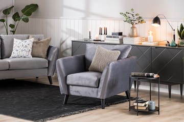 Trend Sofagruppe 3-seters + 2-seters Fløyelssofa - Lys grå - Møbler - Sofaer - Sofagrupper