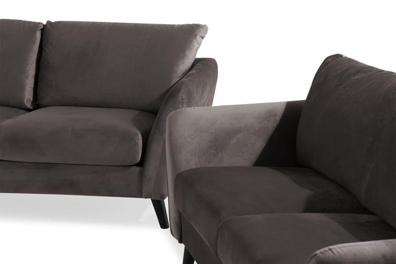 Trend Sofagruppe 3-seters + 2-seters Fløyelssofa - Mørk grå - Møbler - Sofaer - Sofagrupper