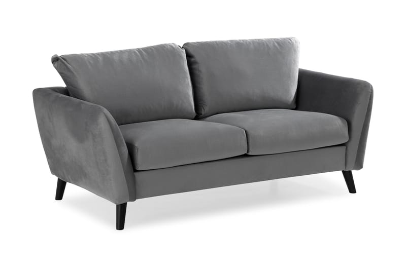 Trend Sofagruppe 3-seters + 2-seters Sofa + Lenestol + Fotskammel i Fløyel - Lys grå - Møbler - Sofaer - Sofagrupper
