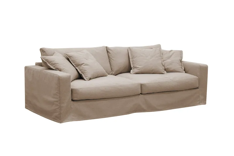 Valencia Extra Dyp 3-seters sofa + lenestol med avtakbart og vaskbart trekk - Lysebrun - Møbler - Sofaer - Sofagrupper