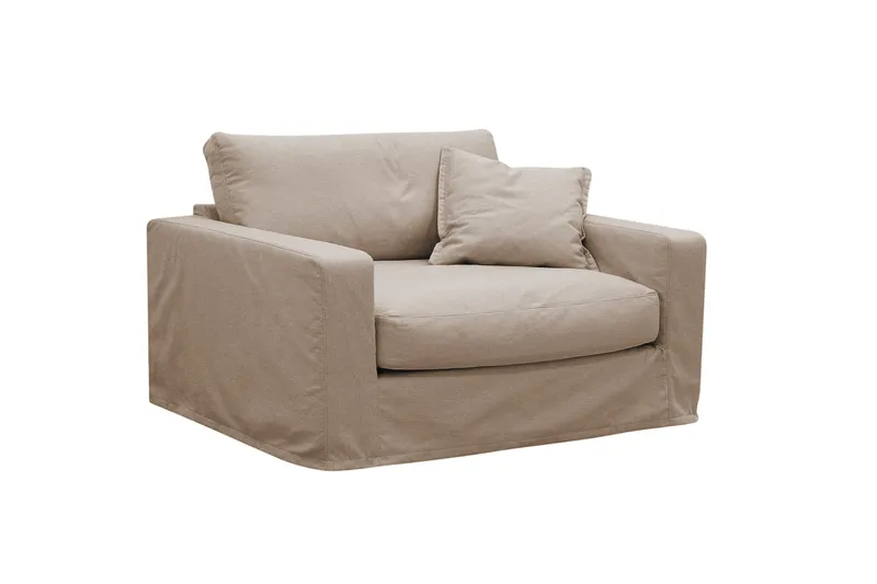 Valencia Extra Dyp 5-seters sofa + lenestol med avtakbart og vaskbart trekk - Lysebrun - Møbler - Sofaer - Sofagrupper