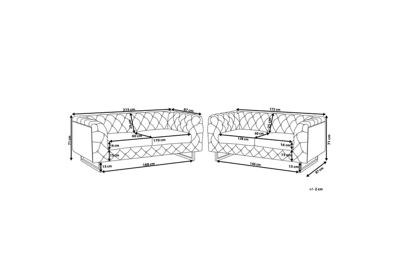 Vissland Sofagruppe 2-seter + 3-seter - Beige - Møbler - Sofaer - Sofagrupper