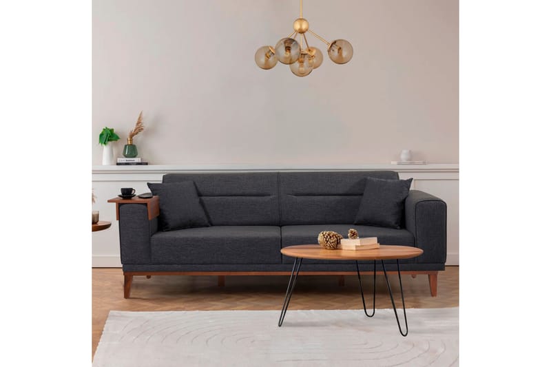 Wyong Sofagruppe 3-seters Sofa + Lenestol - Antrasitt - Sofagrupper