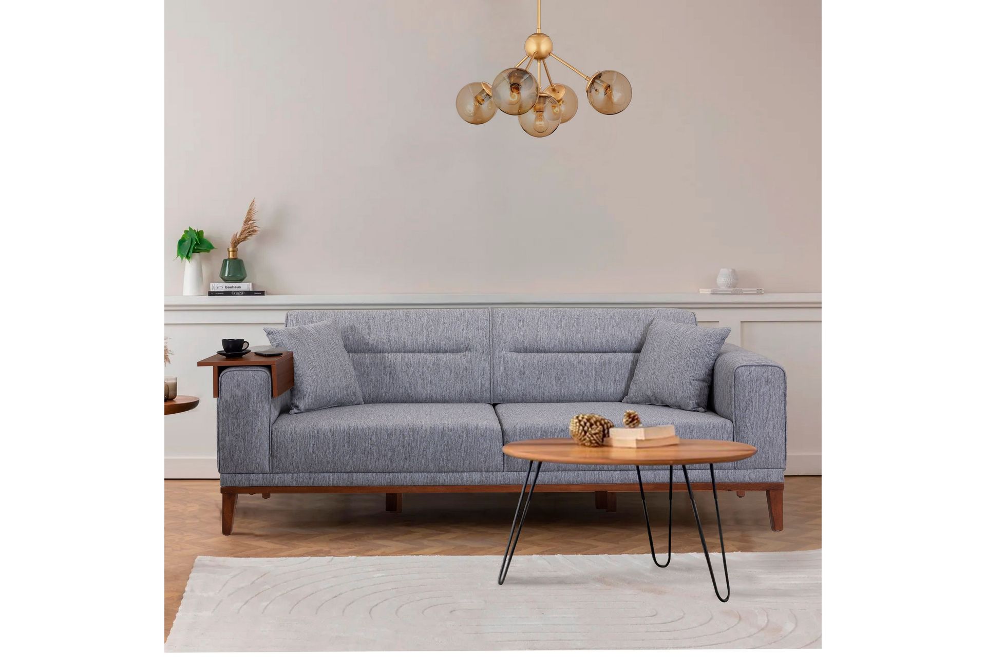 Wyong Sofagruppe 3-seters Sofa + Lenestol - Grå - Møbler - Sofaer - Sofagrupper