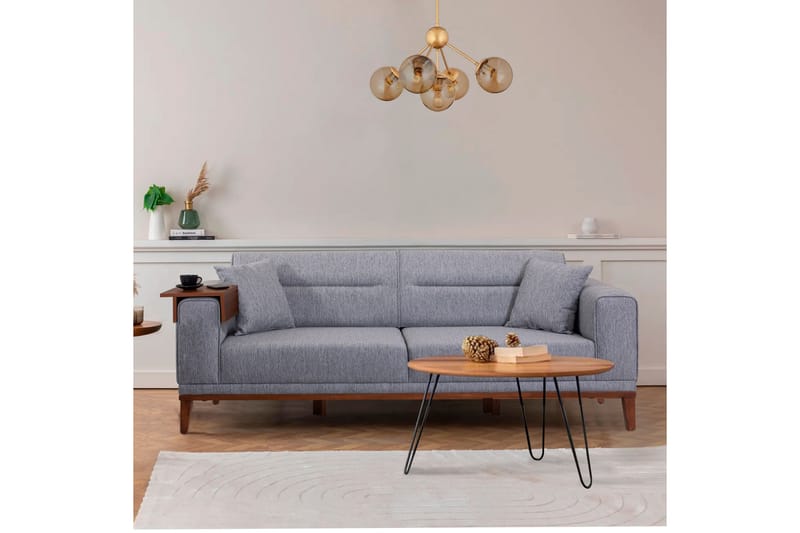 Wyong Sofagruppe 3-seters Sofa + Lenestol - Grå - Møbler - Sofaer - Sofagrupper