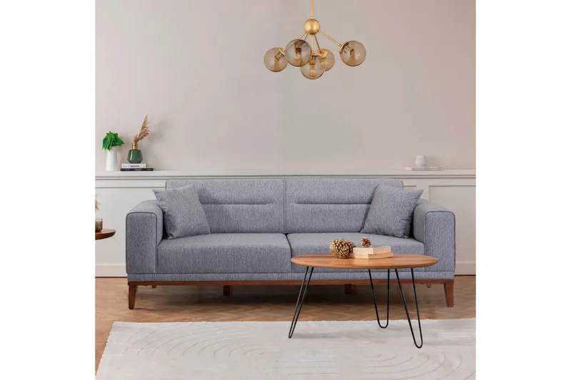 Wyong Sofagruppe 3-seters Sofa + Lenestol - Grå - Møbler - Sofaer - Sofagrupper