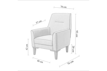 Wyong Sofagruppe 3-seters Sofa + Lenestol - Mørkeblå - Møbler - Sofaer - Sofagrupper