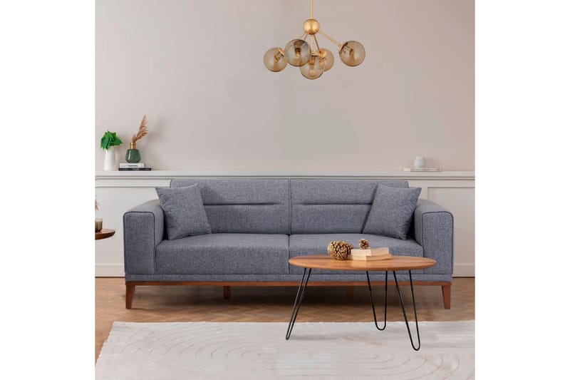 Wyong Sofagruppe 3-seters Sofa + Lenestol - Mørkegrå - Sofagrupper