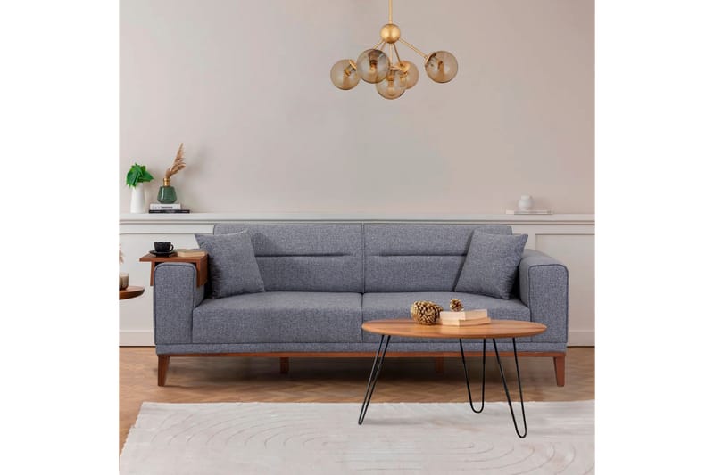 Wyong Sofagruppe 3-seters Sofa + Lenestol - Mørkegrå - Sofagrupper