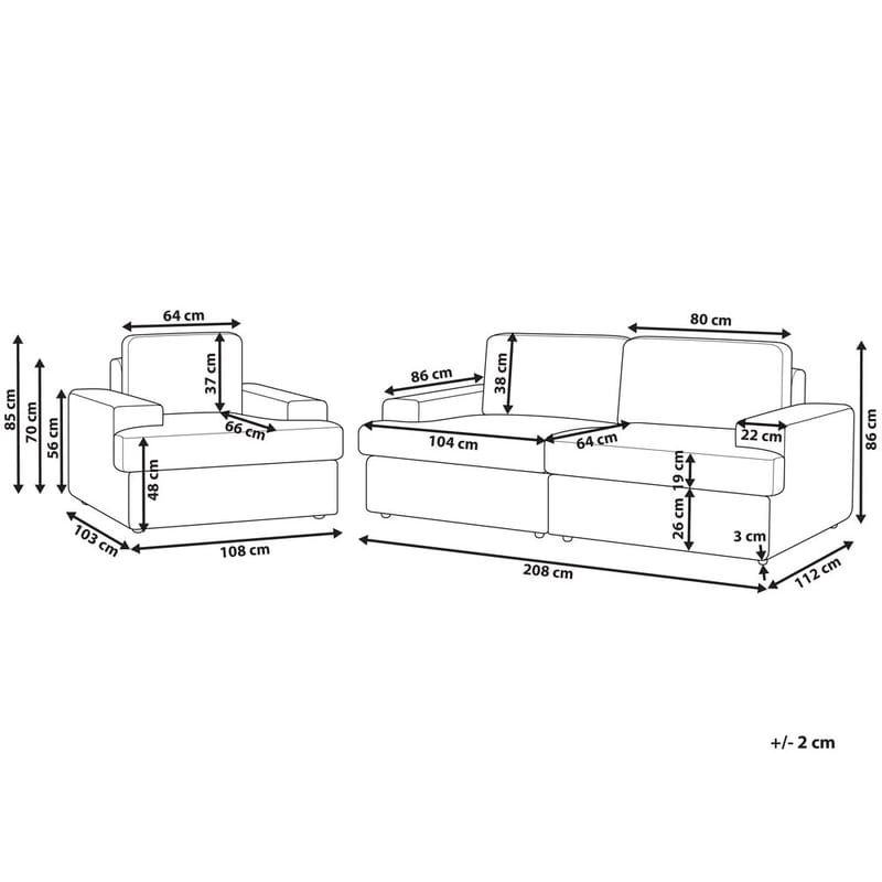 Sofasett Alla - Hvit - Møbler - Sofaer - Sofagrupper - Howard sofagruppe
