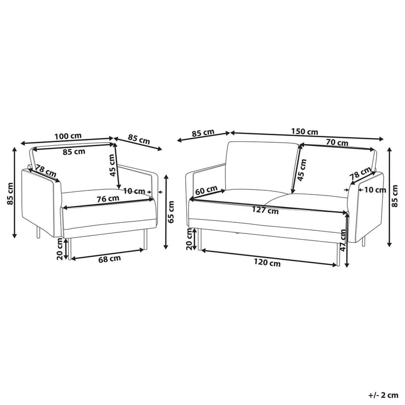 Sofasett Breda - Rosa, Svart - Møbler - Stoler & lenestoler - Lenestoler