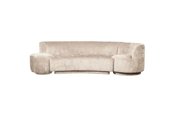 Sofasett Kombi-Popular med puff - Beige - Møbler - Sofaer - Fløyel sofaer