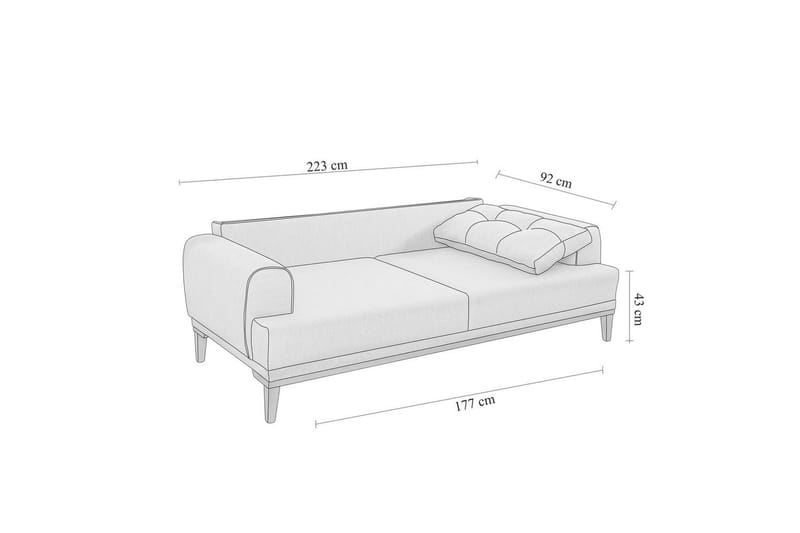 Sofasett Valsot Grå / Valnøtt - Grå / Valnøtt - Møbler - Sofaer - Sofagrupper