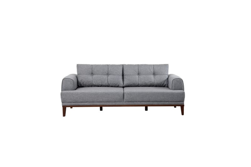 Sofasett Valsot Grå / Valnøtt - Grå / Valnøtt - Møbler - Sofaer - Sofagrupper