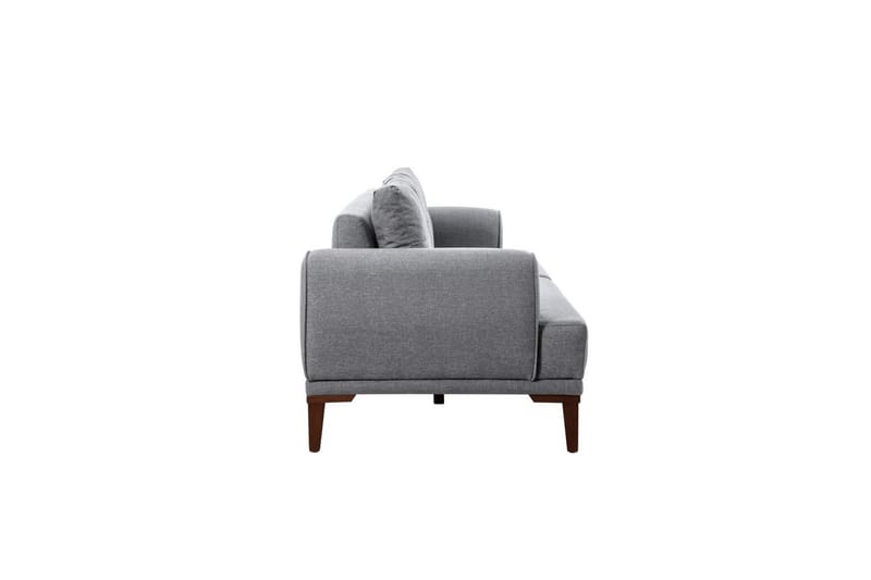 Sofasett Valsot Grå / Valnøtt - Grå / Valnøtt - Møbler - Sofaer - Sofagrupper