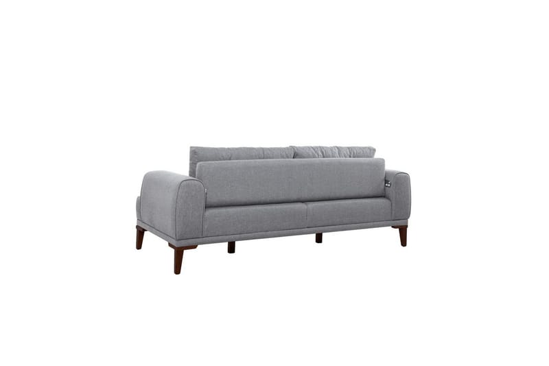 Sofasett Valsot Grå / Valnøtt - Grå / Valnøtt - Møbler - Sofaer - Sofagrupper