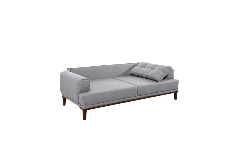 Sofasett Valsot Grå / Valnøtt - Grå / Valnøtt - Møbler - Sofaer - Sofagrupper