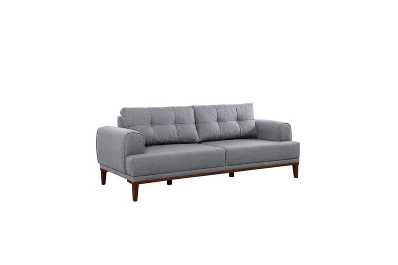 Sofasett Valsot Grå / Valnøtt - Grå / Valnøtt - Møbler - Sofaer - Sofagrupper
