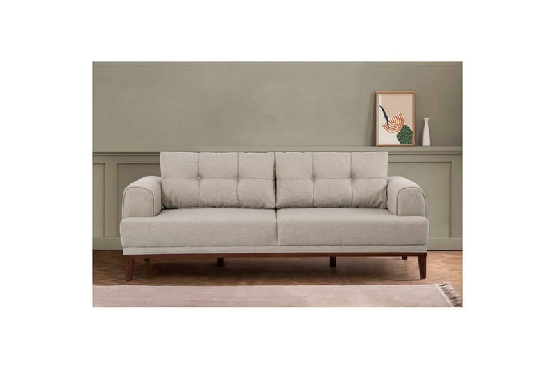Sofasett Valsot Krem / Valnøtt - Krem / Valnøtt - Møbler - Sofaer - Sofagrupper