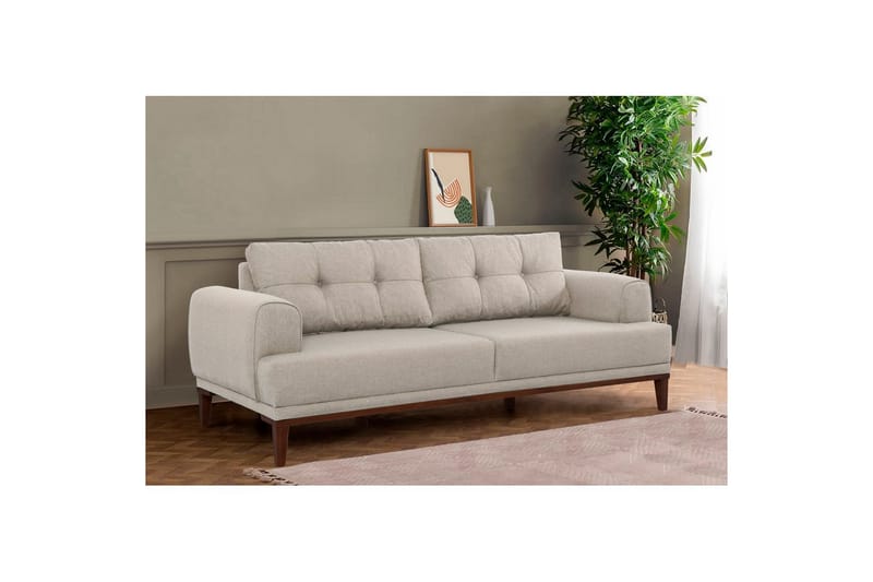Sofasett Valsot Krem / Valnøtt - Krem / Valnøtt - Møbler - Sofaer - Sofagrupper