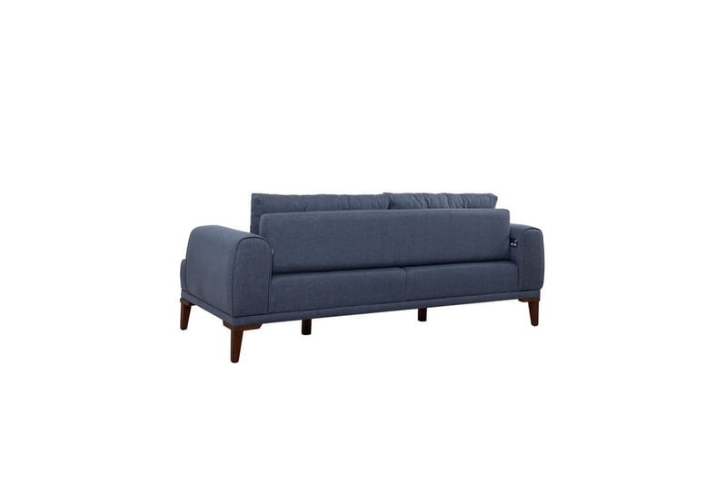 Sofasett Valsot Mørk blå / Valnøtt - Mørk blå / Valnøtt - Møbler - Sofaer - Sofagrupper