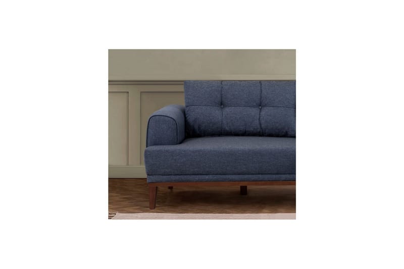 Sofasett Valsot Mørk blå / Valnøtt - Mørk blå / Valnøtt - Møbler - Sofaer - Sofagrupper
