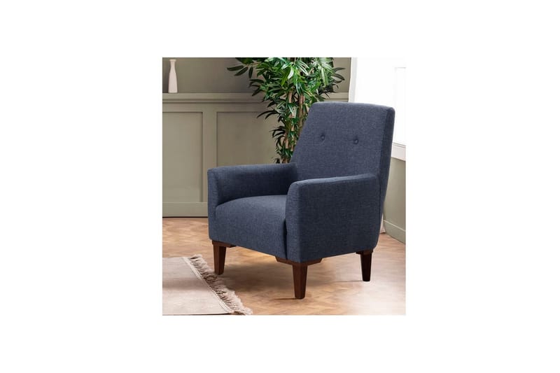 Sofasett Valsot Mørk blå / Valnøtt - Mørk blå / Valnøtt - Møbler - Sofaer - Sofagrupper