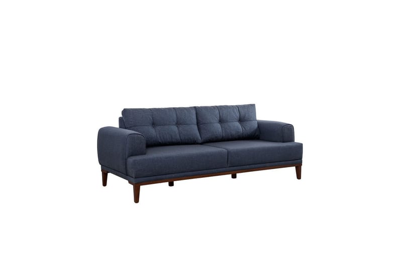 Sofasett Valsot Mørk blå / Valnøtt - Mørk blå / Valnøtt - Møbler - Sofaer - Sofagrupper