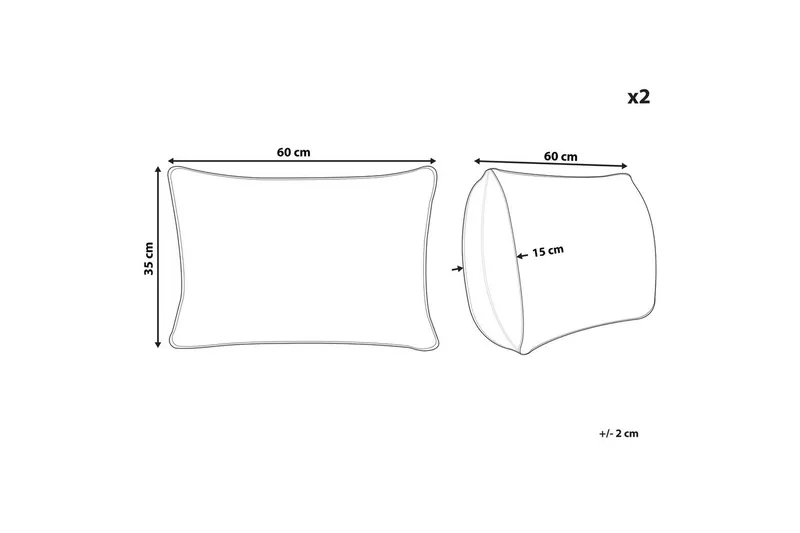 Pynteputer Crodyline sett á 2 Brun/Rosa - Brun/Rosa - Tekstiler - Pute & pledd - Pynteputer
